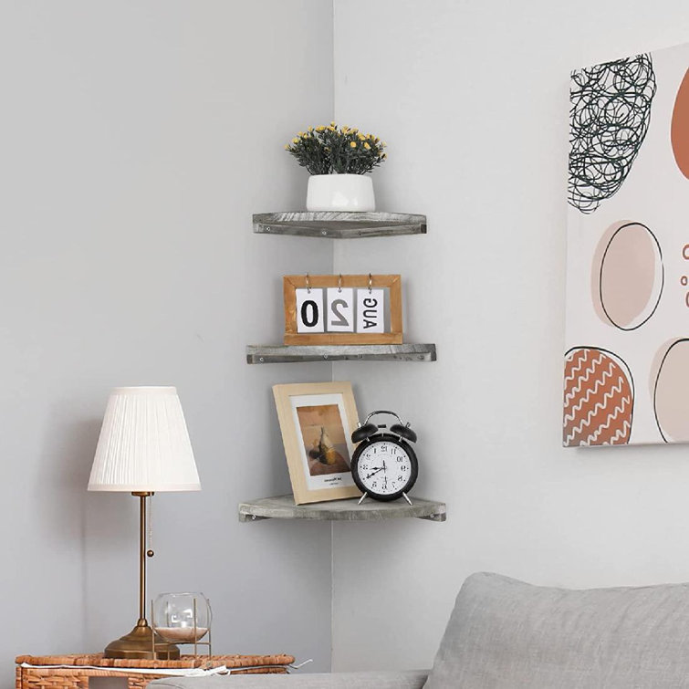 Latitude Run® Dittes 3 Piece Solid Wood Corner Shelf Wayfair